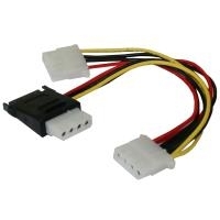 Good Connections Alcasa GOOD CONNECTIONS - S-ATA Stromkabel - 15pol Platinenstecker + 13,30cm (5,25) 4pin Buchse -> 2x 13,30cm (5,25) 4pin Buchse - 0.15 m (5021-24P)