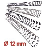Esselte Leitz - Bindedraht - 12 mm - 30cm - 34 Ringe - A4 (210 x 297 mm) - 105 Blätter - Silber (27716)