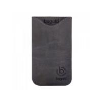 style for mobile Bugatti Skinny Size M - Tasche für Mobiltelefon - Echt Leder - Stahl (07901)