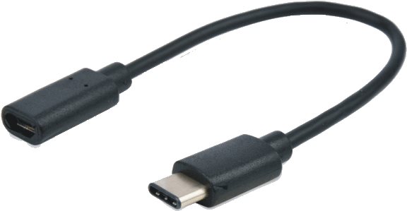 M-Cab 7003616 cavo USB 0,15 m USB 2.0 USB C Micro-USB B Nero (USB-C 2.0 - MICRO B M/F 15CM - M/F)