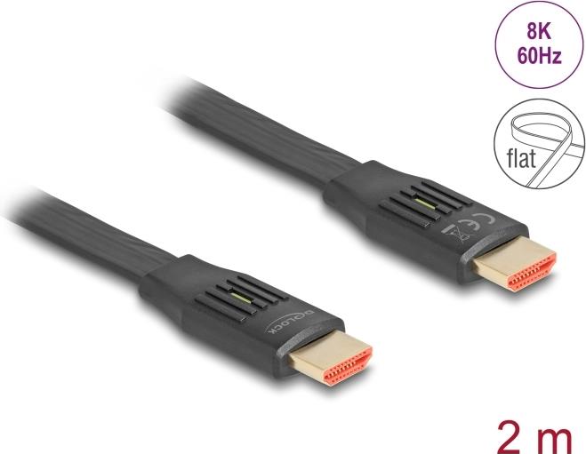 Delock Cavo a nastro HDMI ad alta velocità 48 Gbps 8K 60 Hz 2 m