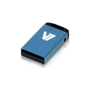 V7 VU28GCR-BLU-2E - Nano USB-Flash-Laufwerk - 8GB - USB2.0 - Blau (VU28GCR-BLU-2E)
