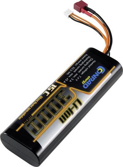 Conrad energy Modellbau-Akkupack (LiIon) 7.4 V 3000 mAh Zellen-Zahl: 2 10 C Hardcase T-Stecksystem (CE-2161943)