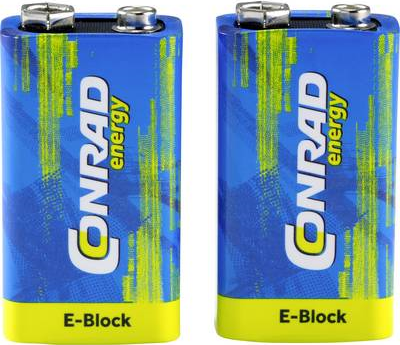 Conrad energy 6LR61 9 V Block-Batterie Alkali-Mangan 500 mAh 9 V 2 St. (CE-2141317)