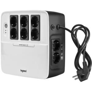 Legrand Keor Multiplug 600VA 360W - 50/60 - Typ F (Schuko) - Schwarz - Weiß - Überlast - Tiefentladeabschaltung - Überhitzung - Kurzschluss - 0 - 40 °C - 0 - 90% (310038)