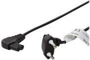 LogiLink - Stromkabel - Eurostecker (S) bis IEC 60320 C7 - 250 V - 2.5 A - 75 cm - 90° Stecker - Schwarz