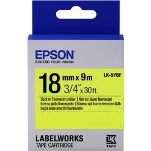 Epson LabelWorks LK-5YBF - Etikettenband - black on fluorescent yellow - Rolle (1,8 cm x 9 m) 1 Rolle(n) - für LabelWorks LW-1000P, LW-400, LW-400L, LW-400VP, LW-600P, LW-700, LW-900P (C53S655004)