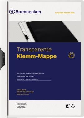 Klemmmappe weiß A4 PVC 30Blatt mit schwarzem Clip - A4 (3314)