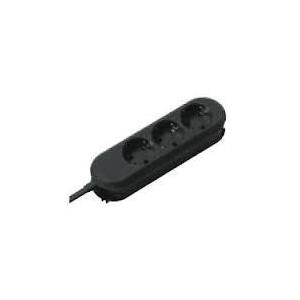Bachmann SMART Steckdosenleiste 3-fach schw 3.0 m 387.171 SMART 3xSchutzkontakt schwarz, ohne Schalter, Zuleitung 3.0 m, Schlagfester Kunststoff, Steckdoseneinsätze 35° gedreht, nicht öffenbar