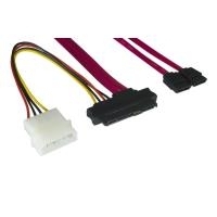 SAS Kabel SFF-8482 + Strom 29 pin Target/ 2x S-ATA, SAS/ S-ATA Target - SAS/ S-ATA dual controller, 50cm, Good Connections® (SAS-22005)