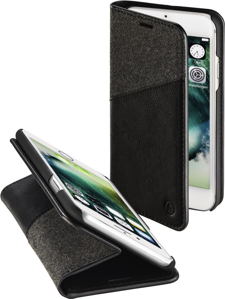 Hama Prime Line Gentle - Flip-Hülle für Mobiltelefon - Polyurethan, Polycarbonat, Netzgewebe - Schwarz - für Apple iPhone 6, 6s, 7, 8