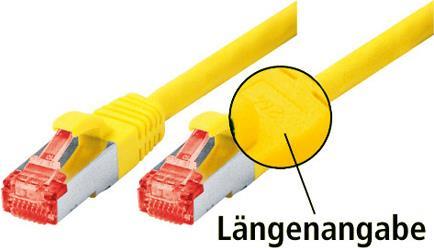 exertis Connect Patchkabel S/FTP (PIMF), CAT.6, gelb, 1,5 mPatchkabel mit besonders schmalem Knickschutz- Twisted Pair, S/FTP (PIMF) geschirmt, 4 x 2 x AWG 27- RJ45 Stecker an RJ45 Stecker- Rastnasenschutz- besonders schmaler Knickschutz (ideal bei h