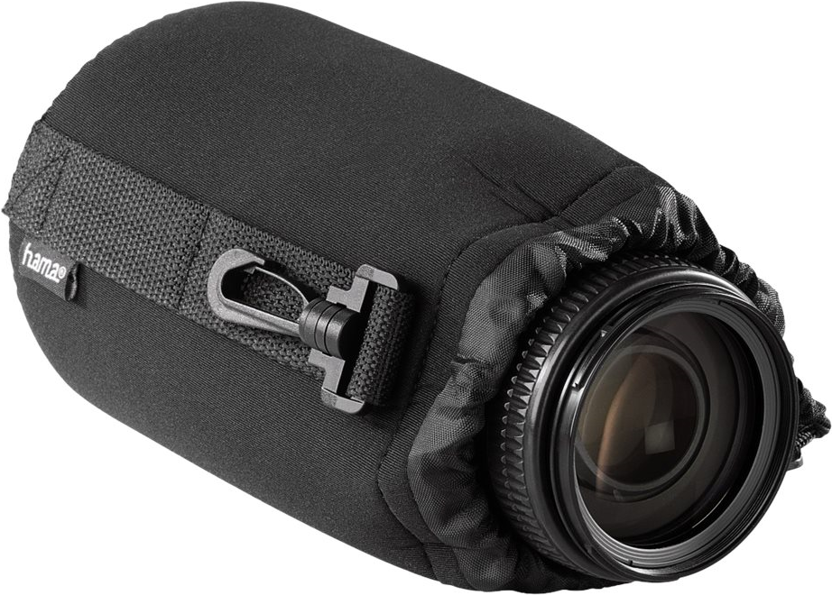 Hama 00126695 custodia e copertura per obiettivi di fotocamere Nero Neoprene (Hama Large Neoprene Lens Pouch, 95 x 130 mm, Snap