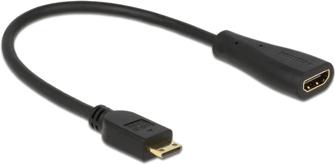 DeLOCK 0.23m mini-HDMI/HDMI cavo HDMI 0,23 m HDMI Type C [Mini] HDMI tipo A [Standard] Nero (Delock HDMI med Ethernet-kabel - 2