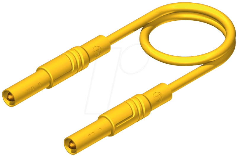 SKS Kontakttechnik Laborkabel ø 4 mm gelb 100 cm 1 mm² CAT III (MLS SIL GG 100/1 yellow)