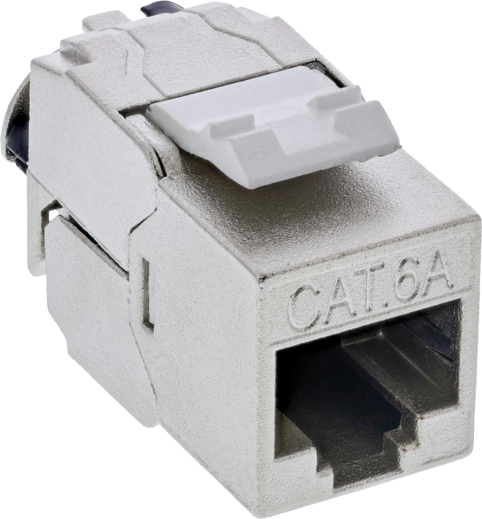 Confezione sfusa da 24 prese InLine Keystone RJ45 Slim SNAP-In Cat.6A fascetta fermacavo integrata (B-76202P)