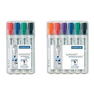 Staedtler Lumocolor 351 B WP4 marcatore permanente Tipo di punta Nero, Blu, Verde, Rosso 4 pz (Staedtler Lumocolor Whiteboard M