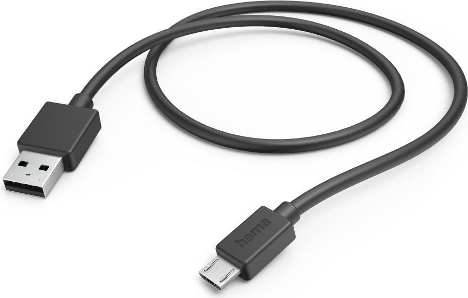 Hama USB-A to Micro USB Quick Charging Cable, USB 2.0, 1 Metre, Black