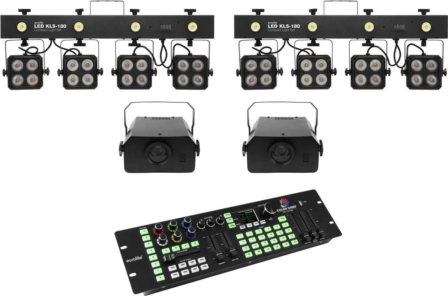 EUROLITE Set 2x LED KLS-180 + 2x LED WF-40 + DMX LED Color Chief Controller (20000435)