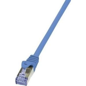 LogiLink - Patch-Kabel - RJ-45 (M) bis RJ-45 (M) - 50 cm - SFTP, PiMF - CAT 6a - halogenfrei, ohne Haken - Blau