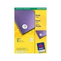 Avery L3416 - Runde Etiketten - weiß - 60 mm rund - 1200 Stck. (100 Bogen x 12) (L3416-100)
