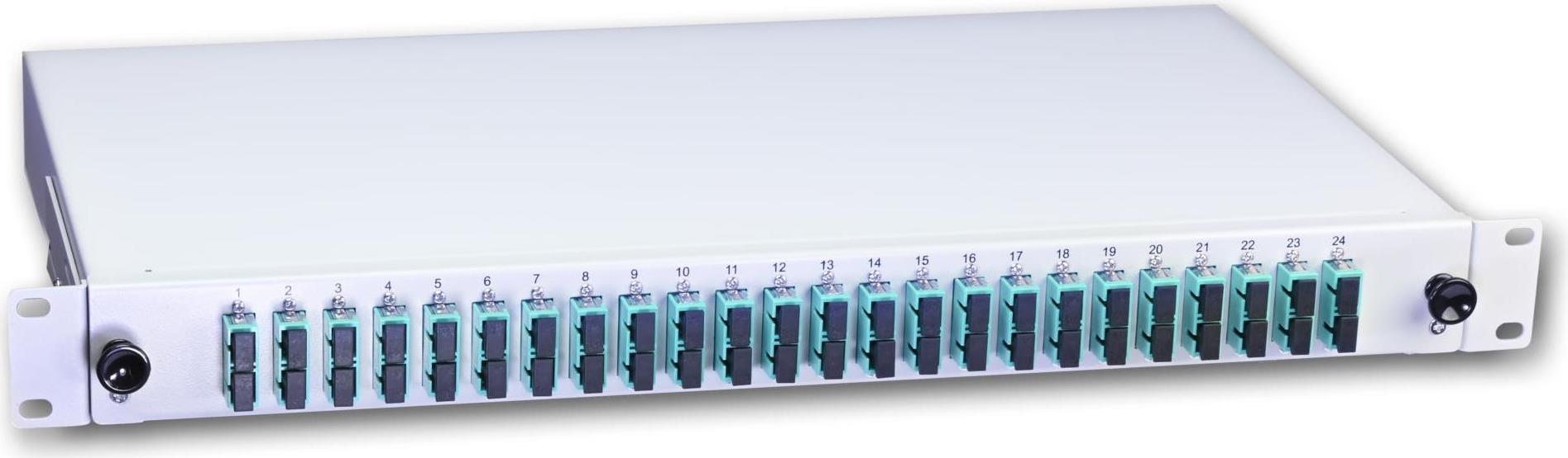 Lightwin LWL Spleissbox, 48 Fasern, 24x DSC Multimode, 50/125µm OM3 Pigtail Spleißboxen (SPBOX 48G50 OM3 DSC)
