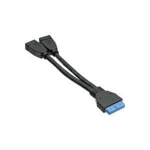 Cavo adattatore USB 3.0 - 2x presa A su connettore a 19 pin - 0,15 m