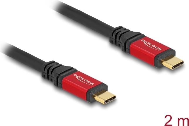 Delock Cavo USB 2.0 Spina USB Type-C da 2 m rosso in metallo