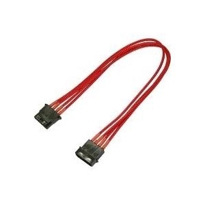 Nanoxia 4-Pin Molex Verlängerung - Spannungsversorgungs-Verlängerungskabel - Molex, 4-polig - Molex, 4-polig - 30cm - Rot (900300025)