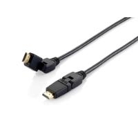 Equip High Speed HDMI Cable with Ethernet - Video-/Audio-/Netzwerkkabel - HDMI - HDMI, 19-polig (M) - HDMI, 19-polig (M) - 2,0m - Schwarz (119362)