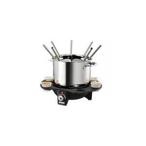 UNOLD FONDUE-ÉLÉGANCE - Fondue-Topf / Elektro-Wok - 1,5 Liter - Schwarz / Silber (48645)
