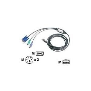 Vertiv Avocent - Tastatur- / Video- / Maus- (KVM-) Kabel - PS/2, 6-polig, HD-15 (M) - RJ-45 (M) - 3 m - für AutoView 1400, 1500, 2000, 2020, 2030 (PS2IAC-10)
