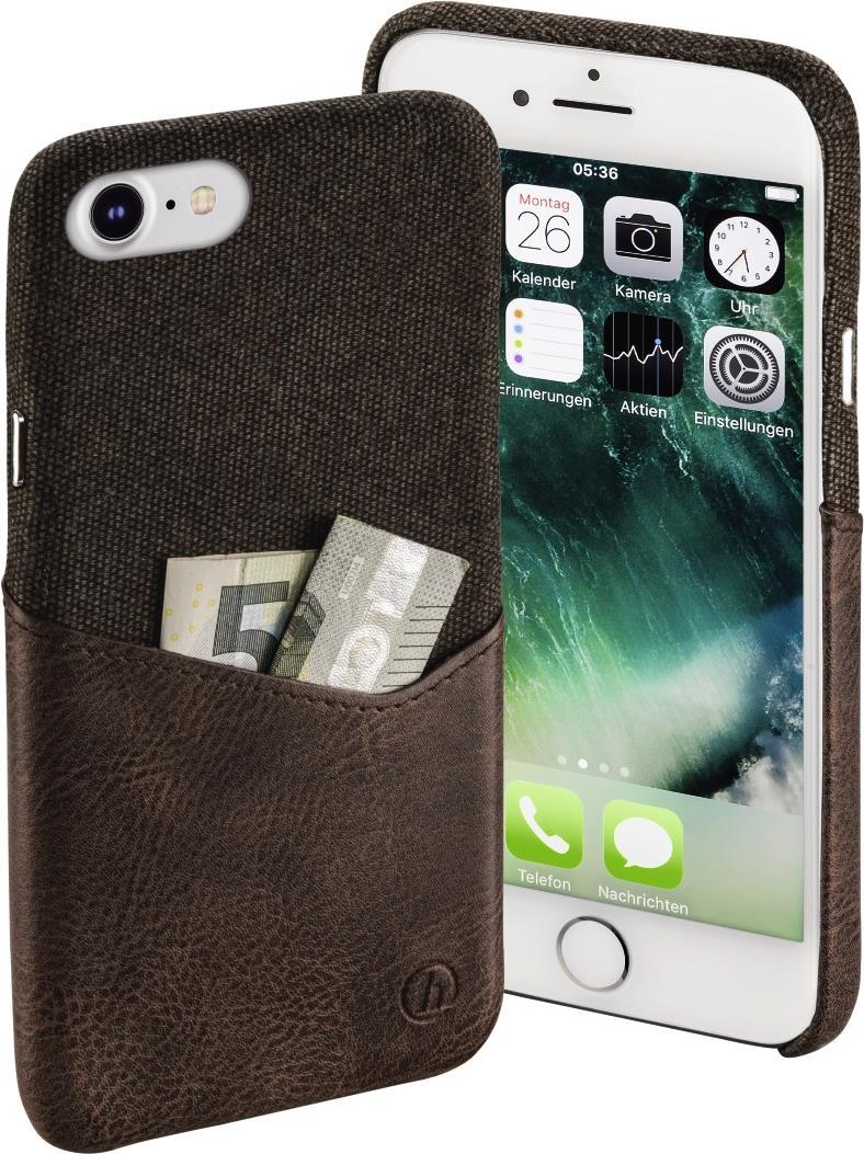 Hama Gentle - Hintere Abdeckung für Mobiltelefon - Metall, Polyurethan, Polycarbonat, Netzgewebe - dunkelbraun - für Apple iPhone 6, 6s, 7, 8