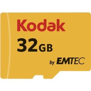 Emtec Kodak - Flash-Speicherkarte (microSDHC/SD-Adapter inbegriffen) - 32 GB - UHS Class 3 / Class10 - 650x - microSDHC UHS-I (EKMSDM32GHC10HPRK)