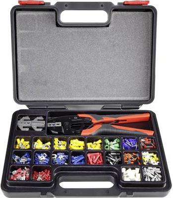 TOOLCRAFT 1365635 Crimpzangen-Set 439tlg. Geeignet für Isolierte Flachstecker, Flachsteckhülsen, Flachsteckerhülsen mit (1365635)