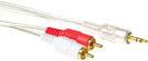 ACT High quality 2x RCA male to 1x 3,5mm stereo jack male Audio-Kabel 10 m Transparent (AK2236)