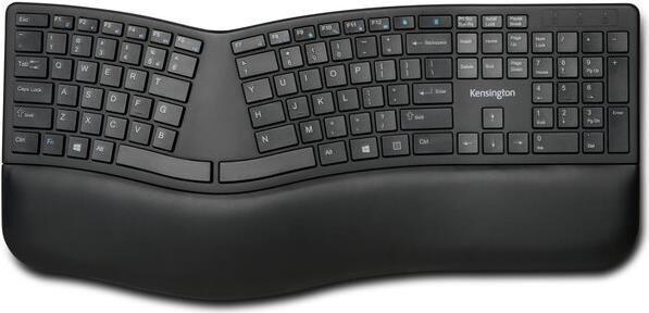 Kensington Pro Fit Ergo tastiera Wireless a RF + USB QWERTZ Tedesco Nero (KENSINGTON PRO FIT ERGO - WIRELESS KEYBOARD BLACK) -