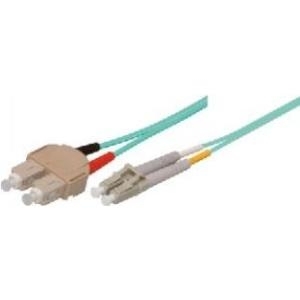 Tecline exertis Connect - Patch-Kabel - SC multi-mode (M) bis LC Multi-Mode (M) - 10 m - Glasfaser - 50/125 Mikrometer - OM3 - Türkis (39985610)