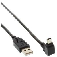 INLINE - Cavo USB - Mini USB Tipo B (M) a USB (M) - USB 2.0 - 1 m - Spina a 90 - Nero