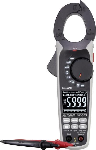 Pinza amperometrica VOLTCRAFT VC-533 calibrata (ISO) digitale CAT III 600 V display (conteggi) 6000 (VC-10706630)