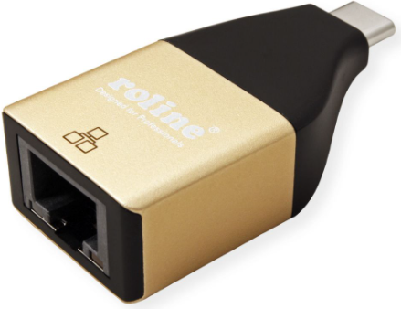 ROLINE 12.02.1111 Cavo adattatore USB Tipo C RJ-45 Nero - Oro (12.02.1111)