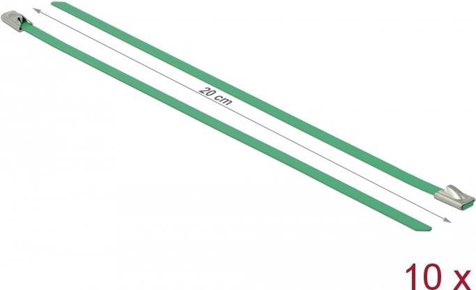 DeLOCK - Kabelbinder - 20cm - grün (Packung mit 10) (18801)