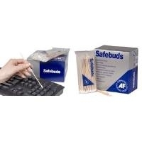 AF Safebuds Reinigungsstäbchen, zur Drucker- & Fax-Reinigung Holzstäbchen mit reinem Baumwollkopf (ASBU000)