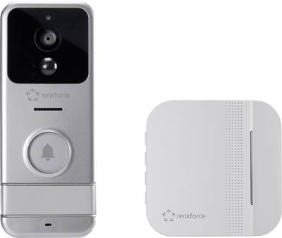 Renkforce RF-3206026 IP-Video-Türsprechanlage WLAN, Funk Komplett-Set Silber, Weiß (RF-3206026)