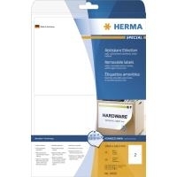 Herma Special - autoadesivo pull -off etichette di carta Matt - bianco - 1996 x 1435 mm - 50 etichette (25 fogli x 2) (10020)