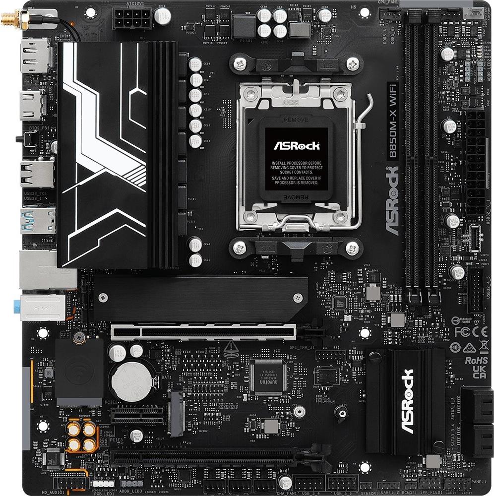 Asrock B850M-X WIFI AMD B850 AM5 Micro ATX 2 DDR5 HDMI DP Wi-Fi 6E 2.5G LAN 2x M.2