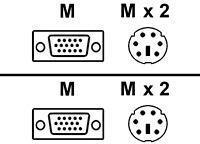 HP - Tastatur- / Video- / Maus- (KVM-) Kabel - PS/2, HD-15 (M) bis PS/2, HD-15 (M) - 2.7 m - für ProLiant 1000R, 2000R, 4000R, 850R