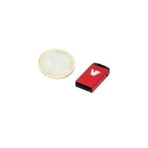 V7 Nano VU24GCR-RED-2E - USB-Flash-Laufwerk - 4GB - USB2.0 - Rot (VU24GCR-RED-2E)