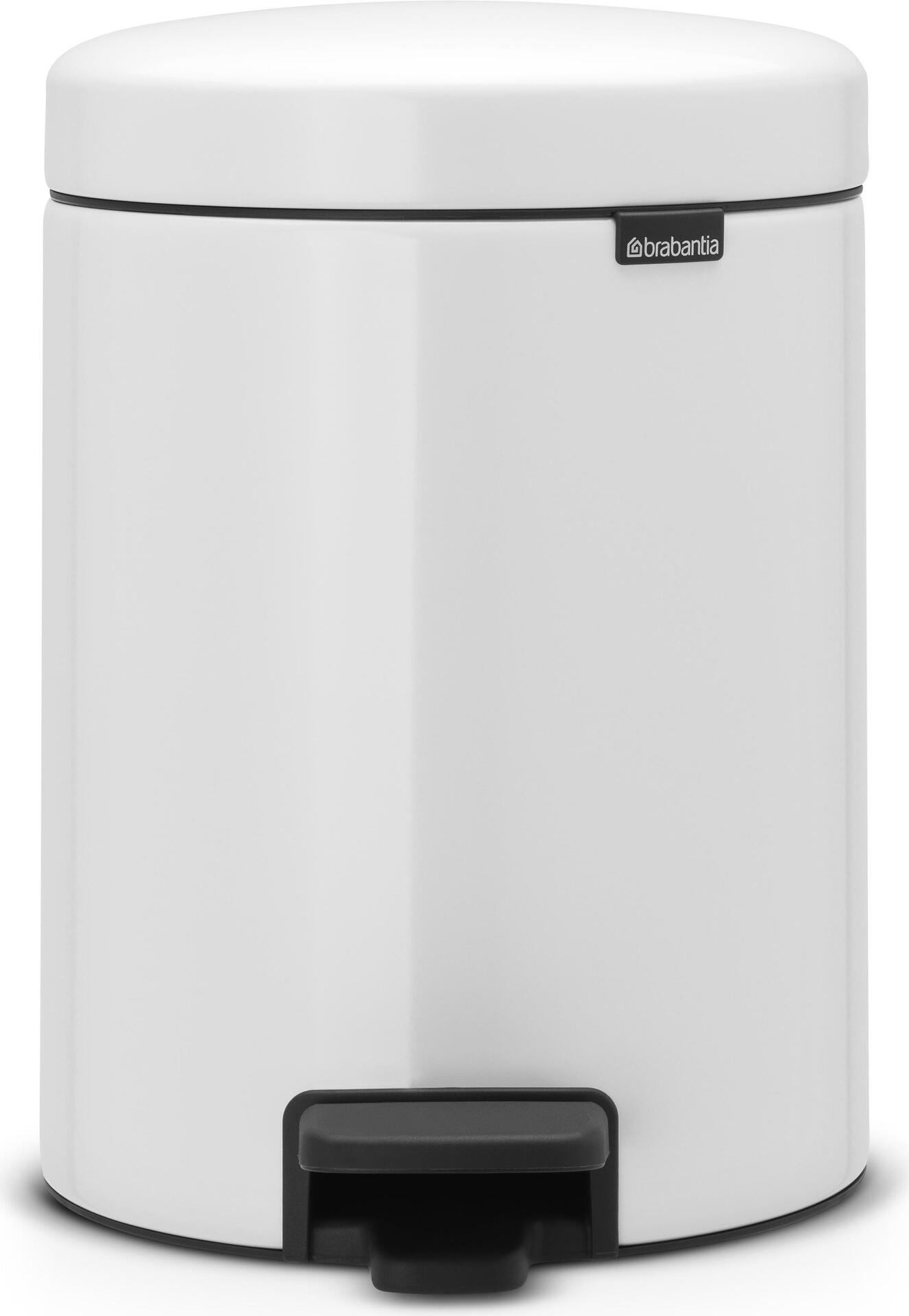 Pattumiera a pedale Brabantia Pedal Bin New Icon 20,5x26,5x29 cm bianco 5 litri 112065