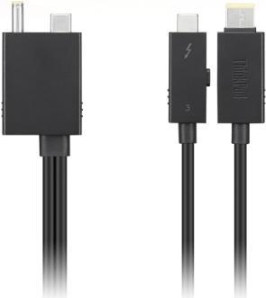 Lenovo Split Cable - Thunderbolt-Kabel (M) (M) - Thunderbolt 3 - 67 cm - Schwarz - CRU - für ThinkPad P1, P1 (2nd Gen), P52, P53, P72, P73, X1 Extreme, X1 Extreme (2nd Gen)